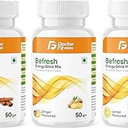 DOCTORFIT Befresh Energy Drink Mix for Men & Women for Weight Loss & Detoxifying, Green Tea, Natural Body Cleanse & Immunity Booster | Combo Pack (Pack of 3, Cinnamon + Ginger + Lemon)-image-89