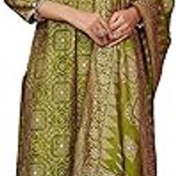 Women's Green Silk Blend Embroidered Straight Ethnic Motifs Kurta Trousers With Dupatta Sets | Daily Straight Kurta Set For Women | Embroidered Salwar Suit For Womens-image-65