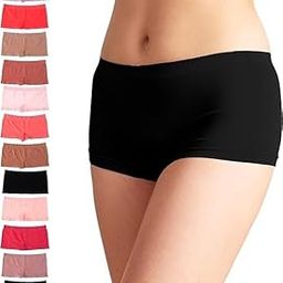 SunFlux® Womens Seamless Look Boy Short Panties, Boyshort Boxer Briefs Boyshort Panties Ladies Multicolored Pack-image-41
