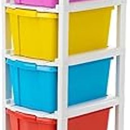 JUTERI Plastic Studio 6 XL Free Standing Chest of Drawers (30 Cm X 38 Cm X 116 Cm) Standard (Multicolour, 6XL Multi Big Size(6XL), Matte)-21