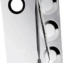 KIRA Makeup Mixing Palette, Stainless Steel Makeup Palette, Cosmetic Palette with Spatula Tool Beauty Product Mixing Palette, Professional Cosmetic Mixing Makeup Palette-26