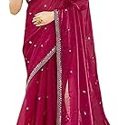 Rani Pink Zimmy Choo Organza Silk Fabric Sequance Work Saree with Blouse-image-38