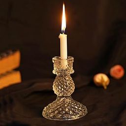 Craftfry Glass Candle Holder Stand, Antique White, Decorative Table Centrepiece for Home, Dining, Christmas, Diwali (Pack of 1)-image-97