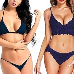 Babydoll Bikini Set Combo Pack of 2 II Non-Padded Bra & Panty/Hot & Sexy for Couples Honeymoon/First Night/Anniversary/Valentine Day for Women-image-29