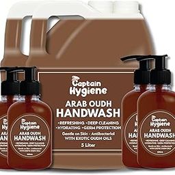 Captain Hygiene Handwash – 2 x 5L (Brown) + Free 2 x 500ml & 2 x 250ml | Antibacterial Liquid Soap, Arab Oudh Fragrance, Deep Cleaning & Hydrating Formula-image-21