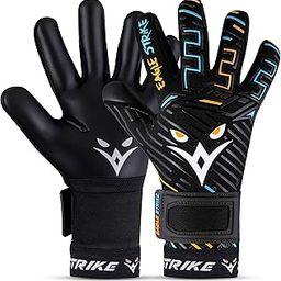 EAGLE STRIKE Goalkeeper Goalie Gloves| Soccer Gloves with Wrist Support | Soccer Goalkeeper Gloves for Adult, Youth and Junior for Professional Football Training (Black, 7)-image-19