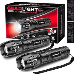 GearLight Stainless Steel Tactical LED Flashlight S1000 [2 Pack] - High Lumen, Zoomable, 5 Modes, Water Resistant, Handheld Light - Best Camping, Outdoor, Emergency, Everyday Flashlights-image-20