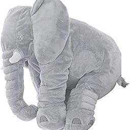 Babify Big Size Fibre Filled Stuffed Animal Elephant Baby Plush Material Hugging Pillow for Toddlers (60 cm, Grey) - 1 Year Above-18