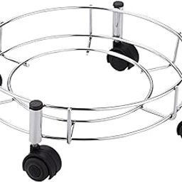 Planet High Grade Stainless Steel Cylinder Trolley with Movable Wheels/Gas Trolley/ gas cylinder trolley with wheels/Cylinder Stand/Easy to Move (Black-Silver, Pack of 1)-19