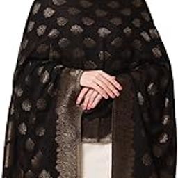 Women Kaani Stole with Silky Zari Weave, Shawl, Wrap (Size 72X208 CM)-image-48