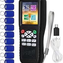 jasugKEY Multi Frequencies RFID Reader Writer Duplicator, RFID Smart Card Programmer, Access Control Card Decoder, with Writable Key Fobs Cards, Free Software, Mobile APP Decoding-2