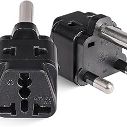 Orei India to South Africa, Botswana, Namibia & More (Type M) Travel Adapter Plug - 2 in 1 - CE Certified - RoHS Compliant - 2 Pack - Black Color (P21-10L-2PK)-image-78