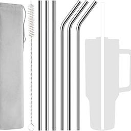 6 Pack Stainless Steel Straw Replacement 40 oz for Stanley Adventure Travel Tumbler, Reusable Straws with Cleaning Brush Compatible with Stanley 40oz Stanley Cup Tumbler-picture-19