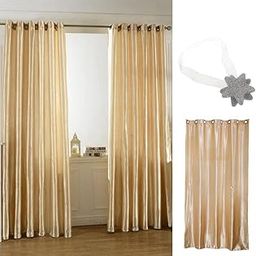 CALANDIS™ Blackout Curtain Drape with Magnetic Star Buckle Beige#150x250cm Eyelet | Window Treatments & Hardware-image-41