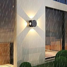 RADIANT LED 4 Way LED Outdoor Waterproof Exterior Wall Light Fixture Lamp (Warm White-3000k) / 3in1 (Up-Down-Left-Right) (Metal) Rectangular-image-4