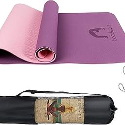 Bodylastics Yoga Mat for Men and Women with Carry Bag TPE 6ft x 2ft x 6mm Large Size Anti Slip & Anti Tear Workout Mat-image-78