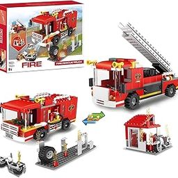 Elecart City Fire Ladder Truck Building Blocks Toy Set – Firefighter Toy Vehicle Gift for Kids Ages 4-12 | 2-in-1 Fire Truck Playset | Compatible with Major Brands for Boys & Girls-image-61