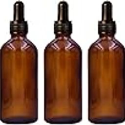 nsb herbals 100 ML Amber Round Empty Glass Bottle + Glass Dropper + Black Ring + Black Silicone Teat, Refillable, Reusable, Leak Proof For Essential Oils, Perfumes (Pack Of 9)-53