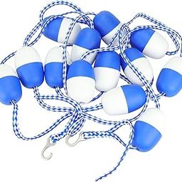 16ft Swim Pool Safety Divider Rope & Float Line Kit with 2 Pre-Assembled Hook Float Security Device Plastic Floating Buoy Line for Dividing Dangerous Areas or Swimming Lanes-picture-22