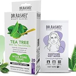 Tea Tree Nose Strips (Pack of 20) - 10 Pore Strips + 10 Wipes for Deep Cleansing & Blackhead Removal | Refreshing & Natural Tea Tree Oil Formula for Clearer Skin-29