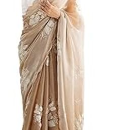 Women's Shimmer Chiffon Sequence Embroidery Saree With Unstitched Blouse Piece-picture-30
