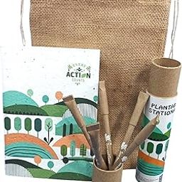 Sow and Grow Eco-Friendly Plantable Kit – 1 Seed Paper Diary & 5 Plantable Paper Pens in Reusable Stationery Box | Jute Pouch | Corporate Gifting | Kids’ Return Gift-13