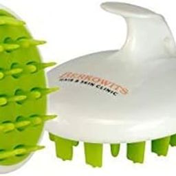 BERKOWITS HAIR & SKIN CLINICS Berkowits Hair & Skin Clinic Head Massage Brush With Sillicon Bristles For Dandruff & Hair Loss In Men & Women (3-inch, White And Green)-image-1