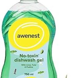 awenest No-Toxin Organic Dishwash Liquid Gel | India's 1st Sulphate-free Dishwash | Soft on Hands, Tough on Grease | Natural, Herbal, Eco-friendly, Plant-based | Lime, Tulsi, Pudina | 750 ml-image-90