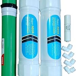 100 GPD Membrane + Sediment Filter + Carbon Filter + FR + Connector Set | Complete RO Maintenance Kit | Universal Fit-image-29