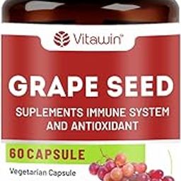 VitaWin Grape Seed For Immunity and Anti-Oxidant Support, Natural Herbal, 500 mg, Veg - 60 Capsules Nutrition Supplement-image-9