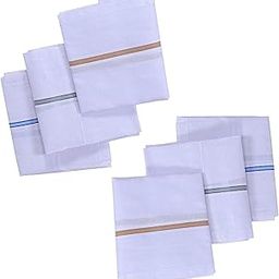 Cotton Handkerchief for men - Pack of 6 (white Color striped)-picture-20