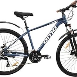 Omobikes Alloy Hybrid S21 | Alloy Frame Hybrid Cycle | 21 Speed Shimano Gears | Dual Disc Brakes | 700C 29T |15+ Years Unisex Adult (Blue 17" Frame, Zoom Lockout Suspension 80mm)-22