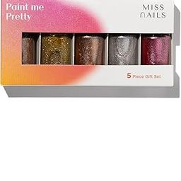 Miss Nails Shimmery Finish Nail Polishes | 5-Piece Gift Set | Pink, Silver, Golden Brown, Yellow, Brown Shimmer Glitter Nail Lacquer | Long-Lasting, High-Shine Finish | Safe & Cruelty-Free-picture-17