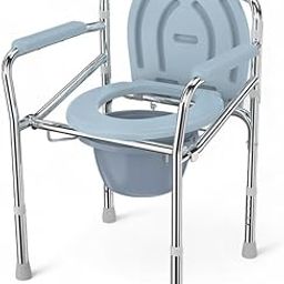 3-in-1 Foldable Height Adjustable Commode Chair | Folding Bedside Commode, Commode Chair for Toilet is Height AdjustableCapacity 125 Kg-22