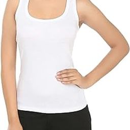 Women's & Girl's wear Slim fit Tank Top Plain Cotton Racerback Top-image-31