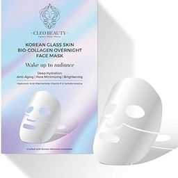 Cleo Beauty Korean Glass Skin Bio-Collagen Overnight Face Mask |Deep Hydration, Anti-Aging, Pore Minimizing, Brightening with Hyaluronic Acid & Niacinamide Pack of 2.-image-59