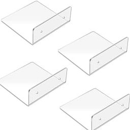 Set of 4 Clear Acrylic Wall Shelves – 4mm Thick Floating Display Racks for Plant Pots, Home Décor, Books, Bathroom & Kitchen Storage – Heavy Duty Organizer for Living Room & Bedroom-image-98