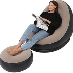 HEBEZON Inflatable Chair for Adults Inflatable Air Chair with Push Pump, Footrest Stool Foldable Air Couch Sofa-image-90