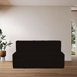 Pumpum 2 Seater Sofa Cum Bed – Convertible Folding Sleeper Couch, Space-Saving Design, Ideal for Living Room, Guest Room, or Small Apartments,Black-image-92
