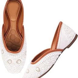 Bellies Trending Stylish Emboidery with Stone Ethnic Jutti Comfortable Flat Fancy Bellies for Womens and Girls-image-66