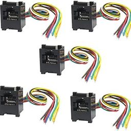 3NH® 5 Pcs 8P8C RJ45 Telephone Extension Fax Modem Cable Line Black-picture-16