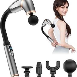 Body Massager Upgraded Extended Handle Back Massager Pain Relief Deep Tissue LCD Screen Massage Gun Deep Tissue with 4 Massage Heads Percussion Massage Gun 3 Modes 6 Speed Levels-14