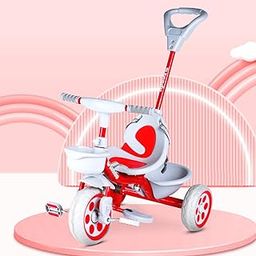 TONDU Kiddo Tricycle for Kids/Baby with Storage Basket | Seat Belt with Parental Control Baby Tricycle (Red)-image-64
