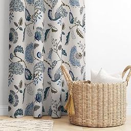 Amigos® 100% Cotton Curtains for 7Feet Door Set of 2 Curtains with Stainless Steel Rings (Blue Flower, Door 7Feet)-image-85