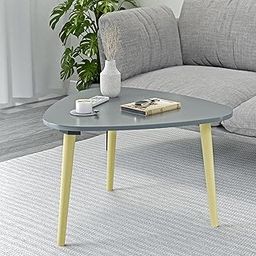 Kuber Industries 21 Inch Oval Shape Bed Side Tables for Bedroom, Balcony and Sofa | Corner Stool for Living Room | Tea and Coffee End Table Night Stand | Wooden Stools for Home and Office | Grey-15
