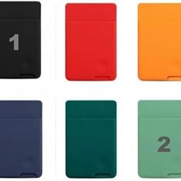 ClickCase Combo Pack of 2 Pcs. Liquid Silicone Metro/Credit Card Holder for Back of Mobile or Case,Adhesive Sleeves Stick on Phone Back Wallet for iPhone 14 (Black & Sea Green)-image-115
