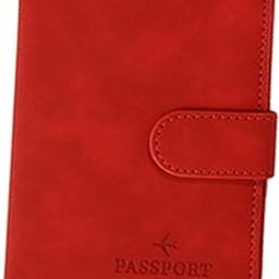 atorse Passport Cover Holder Travel Passport Case for Woman and Man Travel Business red-picture-38
