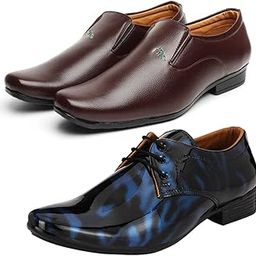 Relaxed Formal Shoes/Party Shoes/ 2 Shoes Combo with Free Belt for Men and Boys (BAZAAR8491_VTR01-Blk-Blu-2005-Brwn) Multicolor-image-51