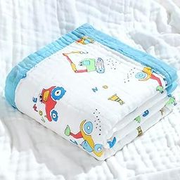 heartbury 100% Organic Cotton 6 Layer Ultra-Soft Muslin Blanket for Baby, Bath Towel for New Born Baby - 110X110 cm - (0-3 Years)-picture-17