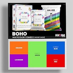 Kadam Tie Dye Multicolour Combo: 02 Boho | 5 Multicolour Sachet (5g each) | Includes DyFix Color Fixer (5 Sachets) | Tie Dye up to 10 T-shirts | Applicable on Cotton, Nylon, Silk, Wool, Georgette, Chiffon, Denim, Jute | Cold Water Dyes-image-23